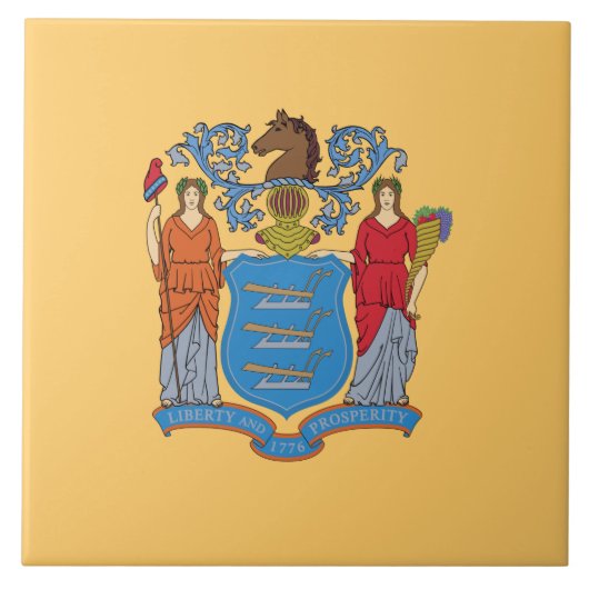 ニュージャージー州旗 タイル (正面)