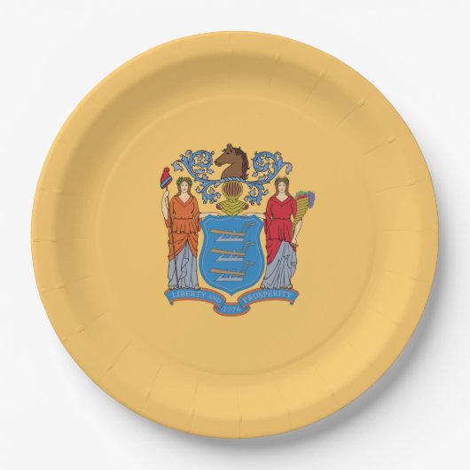 ニュージャージー州旗 ペーパープレート (正面)