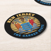 ニュージャージー州旗 ラウンドペーパーコースター (アングル)