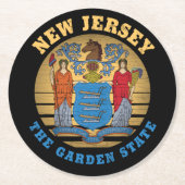 ニュージャージー州旗 ラウンドペーパーコースター (正面)