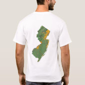 ニュージャージー州旗+地図Tシャツ Tシャツ (裏面)