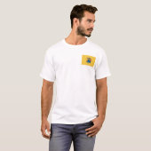 ニュージャージー州旗+地図Tシャツ Tシャツ (正面フル)