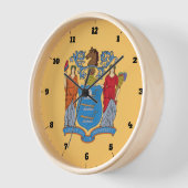 ニュージャージー州旗 壁時計 (傾斜)