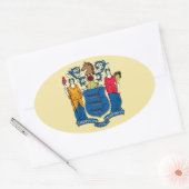 ニュージャージー州旗 楕円形シール (封筒)