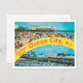 ニュージャージー州海シティ旅行からの挨拶 ポストカード (正面/裏面)