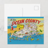 ニュージャージー州海岸 イラストマップ ポストカード (正面/裏面)