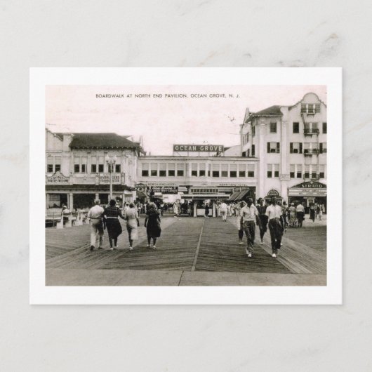 ニュージャージー州海・グローブ、ボードウォークヴィンテージ ポストカード (正面)