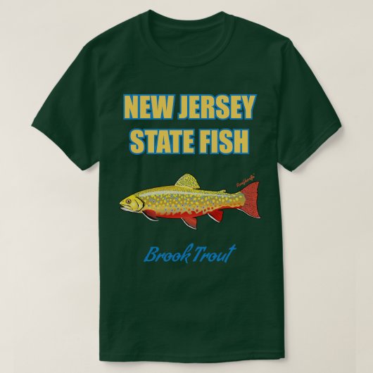 ニュージャージー州淡水魚ブルックマス Tシャツ (デザイン正面)