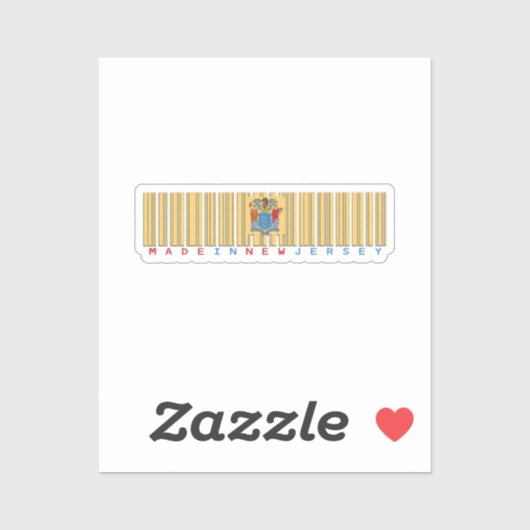 ニュージャージー州製バーコードフラッグステッカー シール (シート)