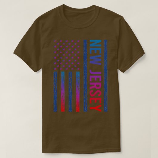 ニュージャージー州赤旗 Tシャツ (デザイン正面)