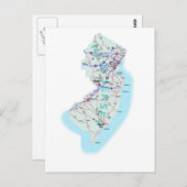 ニュージャージー州間地図はがき ポストカード (正面/裏面)