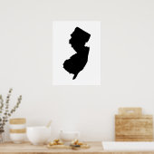 ニュージャージー州（モノクロ） ポスター (キッチン)