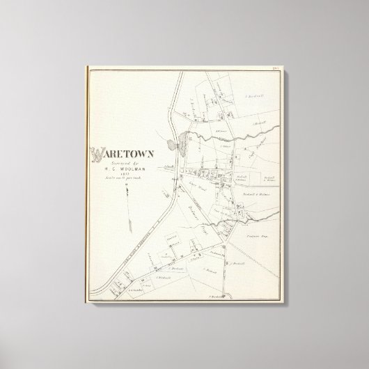 ニュージャージー州，ワータウン キャンバスプリント (正面)