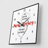 ニュージャージー州：強生き延びい者が食べ得る スクエア壁時計 (傾斜)