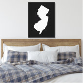 ニュージャージー州（白と黒） キャンバスプリント (インサイチュ (寝室))