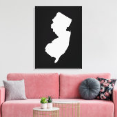 ニュージャージー州（白と黒） キャンバスプリント (インサイチュ (リビング))