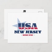 ニュージャージー州（赤、白、青のポストカード） ポストカード (正面/裏面)
