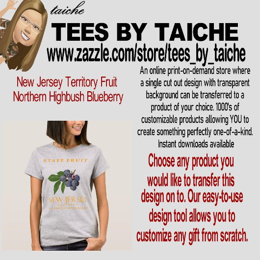 ニュージャージー準州の果物 ノーザンブルーベリー Tシャツ