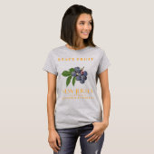 ニュージャージー準州の果物 ノーザンブルーベリー Tシャツ (正面フル)