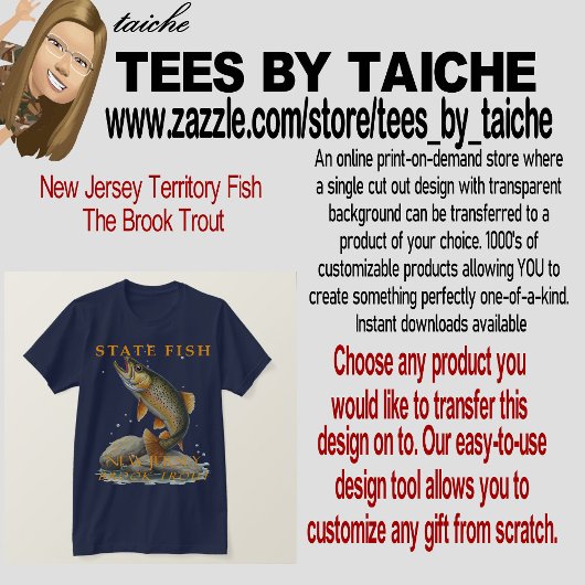 ニュージャージー準州の魚 ブルックトラウト Tシャツ
