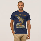 ニュージャージー準州の魚 ブルックトラウト Tシャツ (正面フル)