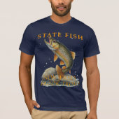 ニュージャージー準州の魚 ブルックトラウト Tシャツ (正面)