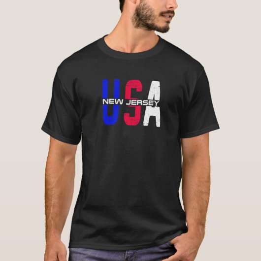 ニュージャージー米国ヴィンテージ愛国心と誇りを持った米国シティ Tシャツ (正面)