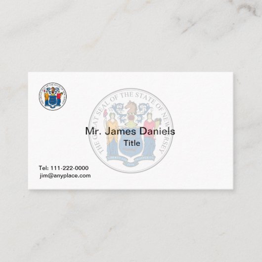 ニュージャージー素晴らしシール 名刺 (正面)