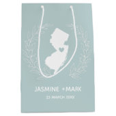 ニュージャージー結婚式の引き出物カスタム ミディアムペーパーバッグ (正面)