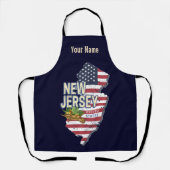 ニュージャージー統一された州レトロマップUSAお土産 エプロン (正面)
