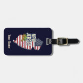ニュージャージー統一された州レトロマップUSAお土産 ラゲッジタグ (正面横)