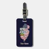 ニュージャージー統一された州レトロマップUSAお土産 ラゲッジタグ (正面縦)