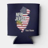 ニュージャージー統一された州レトロマップUSAお土産 缶クーラー (正面)