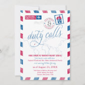 ニュージャージー航空メール世界地図軍隊移動 招待状 (正面)