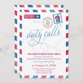 ニュージャージー航空メール世界地図軍隊移動 招待状 (正面/裏面)