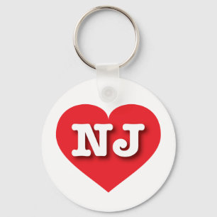 ニュージャージー赤いハート- I love NJ キーホルダー