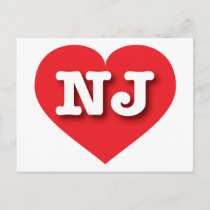 ニュージャージー赤いハート- I love NJ ポストカード