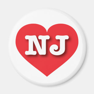 ニュージャージー赤いハート- I love NJ マグネット