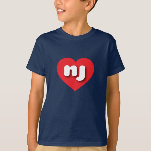 ニュージャージー赤いハート- I love NJ Tシャツ (正面)