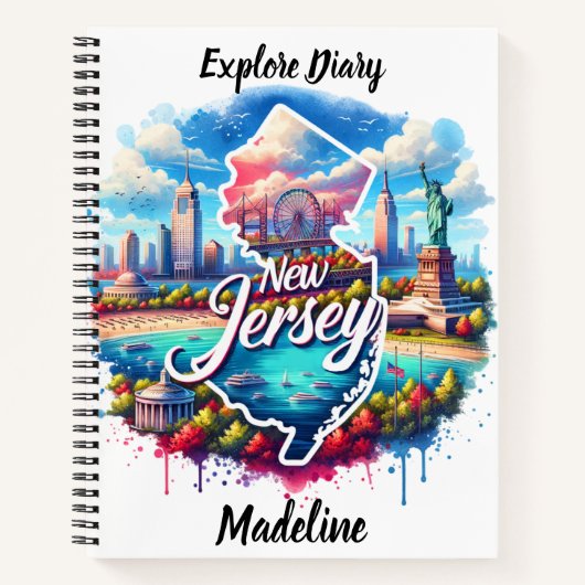 ニュージャージー鮮やかのスカイラインの魅力を発見 ノートブック (正面)