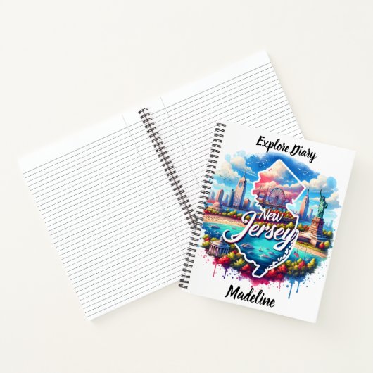 ニュージャージー鮮やかのスカイラインの魅力を発見 ノートブック (内部)
