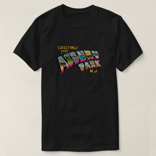 ニュージャージー0a州アスベリーパークからの挨拶ベビー tシャツ (デザイン正面)