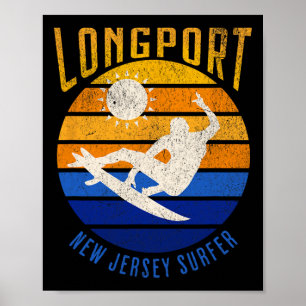 ニュージャージー サーファー ロングポート NJ サーフィン ビーチ ビーチ ポスター