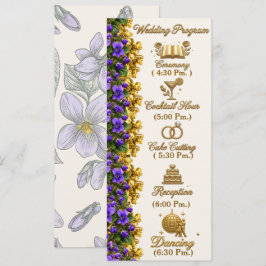 ニュージャージー・スミレの結婚式プログラムカード プログラム