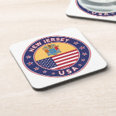 ニュージャージー、ニュージャージーのステッカー、電話ケース、バッグ コースター (左側)