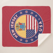 ニュージャージー、ニュージャージーのステッカー、電話ケース、バッグ シェルパブランケット (正面(横))