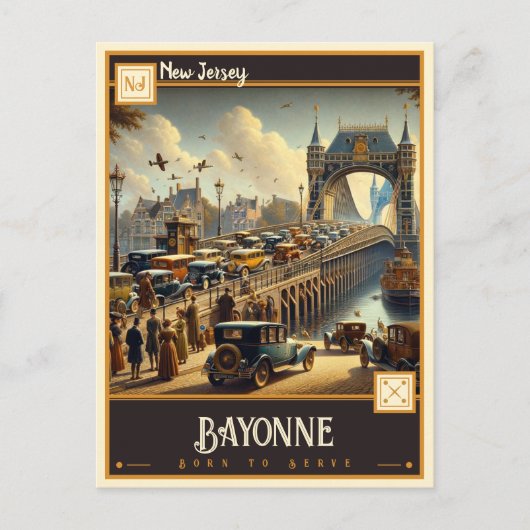 ニュージャージー・バイヨンヌ |ヴィンテージ ポストカード (正面)