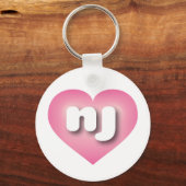 ニュージャージー・ピンク・フェード – I love nj キーホルダー (正面)