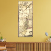 ニュージャージー・ペンシルバニア・ニューヨークの地図(1777) キャンバスプリント (インサイチュ (リビング))