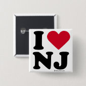 ニュージャージー- "私はNJ愛します"を"私が愛するニュージャージー"を 缶バッジ (正面&裏面)